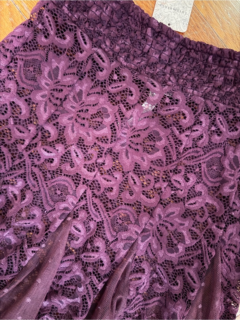 Free people Lace Maxi Skirt in Deep Burgundy purple - Picture 3 of 4
